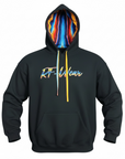 RF-Wear Black Baja Hoodie with satin lined hood and a RF-Wear graphic on front