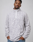 RF-Wear Quarter Zip Snakeskin Top - Cream/Grey
