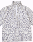 RF-Wear Quarter Zip Snakeskin Top - Cream/Grey