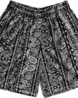 RF Wear Men's Paisley Stripe Shorts - Black