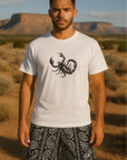 RF Wear Men's Paisley Stripe Shorts - Black - Model Front View
