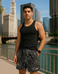 RF Wear Men's Spider Shorts - Black/white - Model Front View