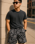 RF Wear Men's Baroque Shorts - Black - Model Front View