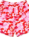 RF Wear Men's Camo Shorts - Pink/Red - Close Up