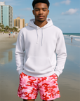 RF Wear Men's Camo Shorts - Pink/Red - Model Front View