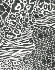Close-up of RF-Wear Men's Mesh Animal Print Shorts - Mash-up - Black/White