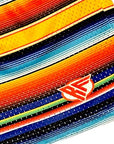Close-up of Men's RF-Wear Mesh Baja Shorts - Multicolor with RF Logo