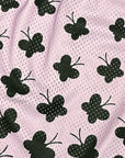 Close-up of RF-Wear Men's Mesh Butterfly Shorts in Lilac/Black