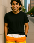 RF Wear Men's Mesh Candy Corn Shorts - Model Front View