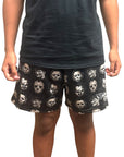 RF Wear Men's Mesh Checkered Horror Shorts - Black - Model Front View