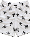 RF-Wear Men's Mesh Cross Shorts in White