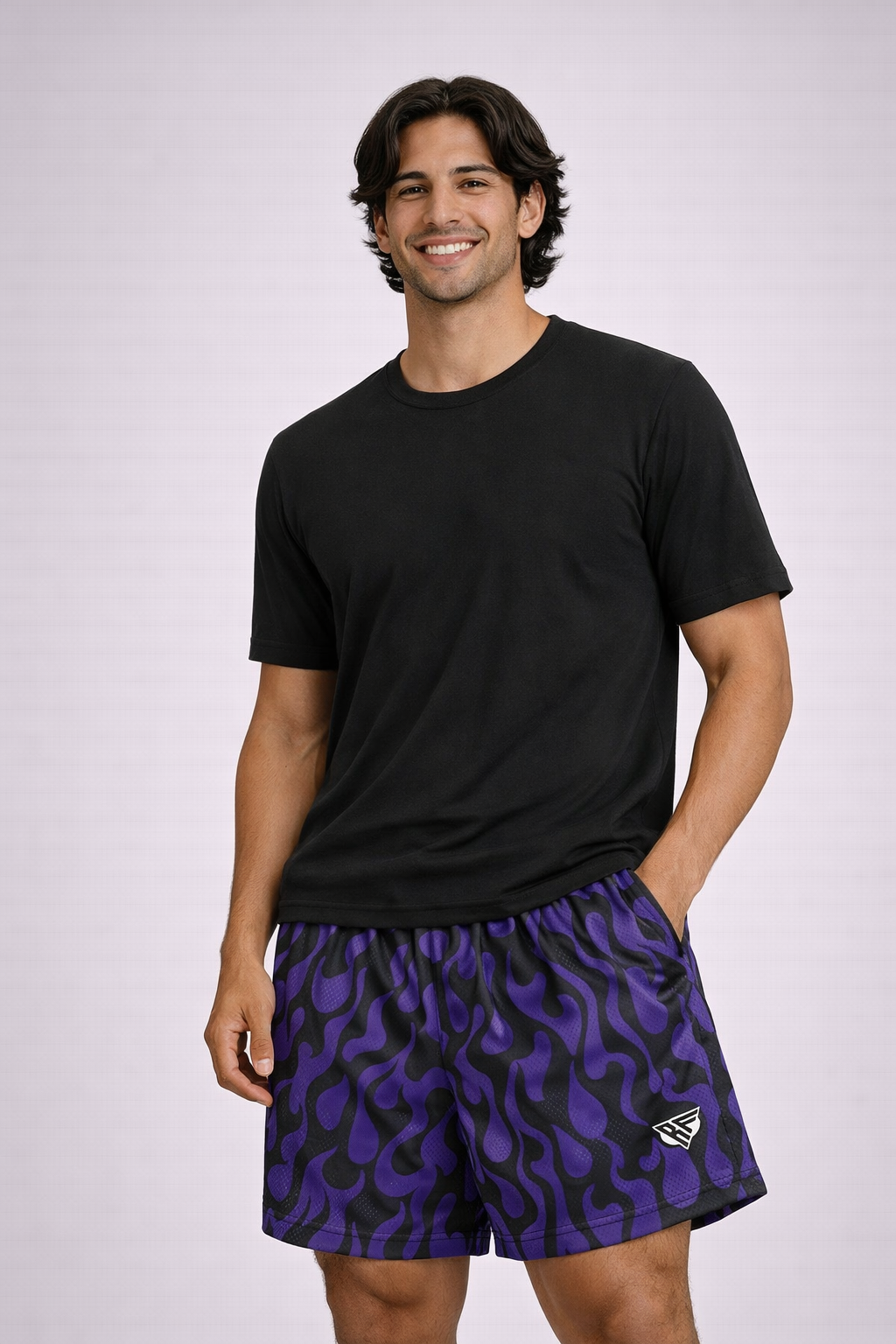 RF-Wear Flame Shorts - Black/Purple – RFwear