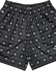 RF-Wear Men's Mesh Gothic Cross Shorts in Black/Grey