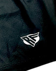 Close-up of RF-Wear Men's Mesh Horror Squad Shorts in Black with RF logo