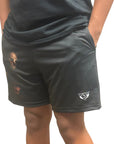 RF Wear Men's Mesh Horror Squad Shorts Black - Model Side View