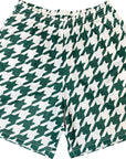 RF-Wear Men's Mesh Houndstooth Shorts in Green/White