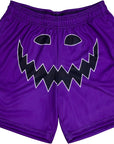 RF-Wear Men's Mesh Jack-O-Lantern Shorts in Purple/Black