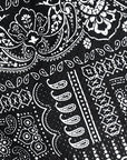Close-up of RF-Wear men's mesh mismatch bandana Shorts in Black.