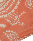 Close-up of RF-Wear Men's Mesh Paisley Shorts in Apricot/Cream with RF logo