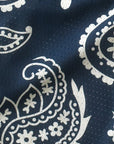 Clodr-up of RF-Wear Men's Mesh Paisley Shorts in Navy/Cream