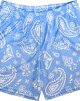 RF-Wear Men's Mesh Paisley Shorts in Sky-Blue/White