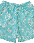 RF-Wear Men's Mesh Paisley Shorts in Teal/White