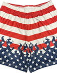 RF-Wear Men's Mesh Patriotic Flame Shorts in Red/White/Blue