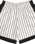 RF-Wear Men's Mesh Pinstripe Basketball Shorts in White/Black