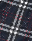 Close-up of RF-Wear Men's Mesh Tartan Plaid Shorts in Navy