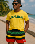 RF Wear Men's Mesh Rasta Shorts - Multicolor - Model Front View