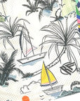 RF Wear Men's Mesh Sail Boats Shorts White/Multicolor - Logo Close Up