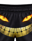Close-up of RF-Wear Men's Mesh Sinister Smile Shorts in Black