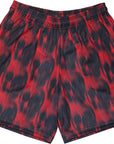 RF Wear Men's Mesh Horror Skull Shorts 2.0 - Black/Red - Close Up