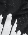 Close-up of RF-Wear Men's Mesh Skyline Shorts in Black