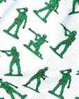 RF Wear Men's Mesh Soldier Shorts - White/Green - Close Up