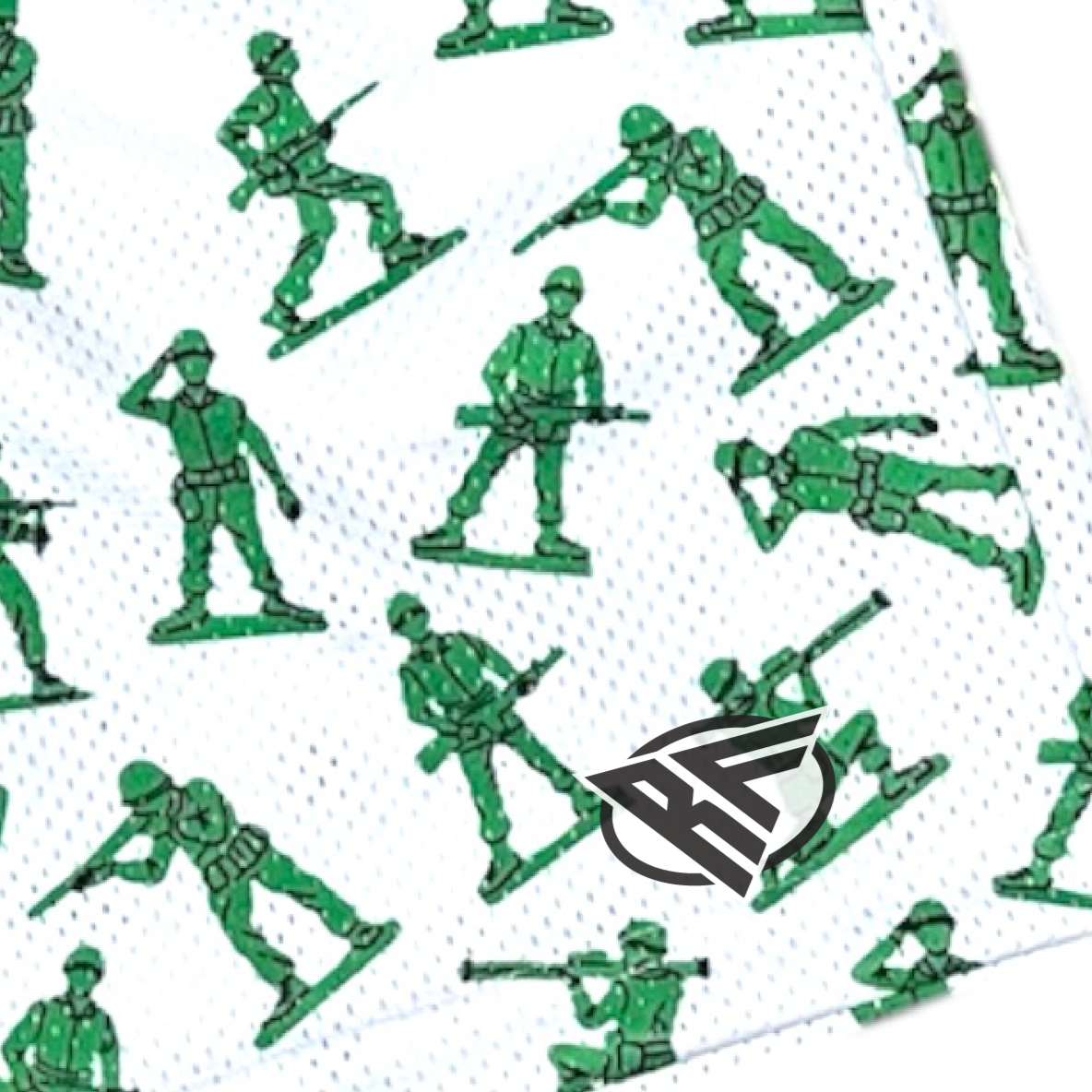 RF Wear Men's Mesh Soldier Shorts - White/Green