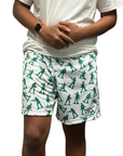 RF Wear Men's Mesh Soldier Shorts - White/Green - Model Front View