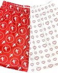 RF-Wear Men's Mesh Split Cupid/Hear shorts in Red/White