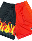RF-Wear Men's Mesh Split Flaming Pepper Shorts in Black/Orange