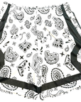RF Wear Men's Mesh Sport Paisley Shorts - White/Black