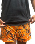 RF Wear Men's Mesh Tree Camo Ghost Shorts - Orange - Model Front View
