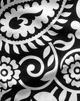 Close-up if RF-Wear Men's Paisley 2.0 Shorts in Black/White