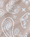 Close-up of RF-Wear Men's Paisley Shorts in Tan/White
