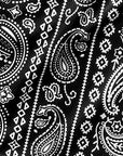 Close-up of RF-Wear Men's Paisley Stripe Shorts in Black