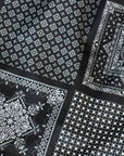Close-up of RF-Wear Men's Bandana Patchwork Shorts in Black