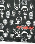RF Wear Men's Quarter Zip Horror Faces Top - Black - Close Up Logo