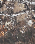 Close-up of RF-Wear Men's Quarter Zip Tree Camo Top in Brown