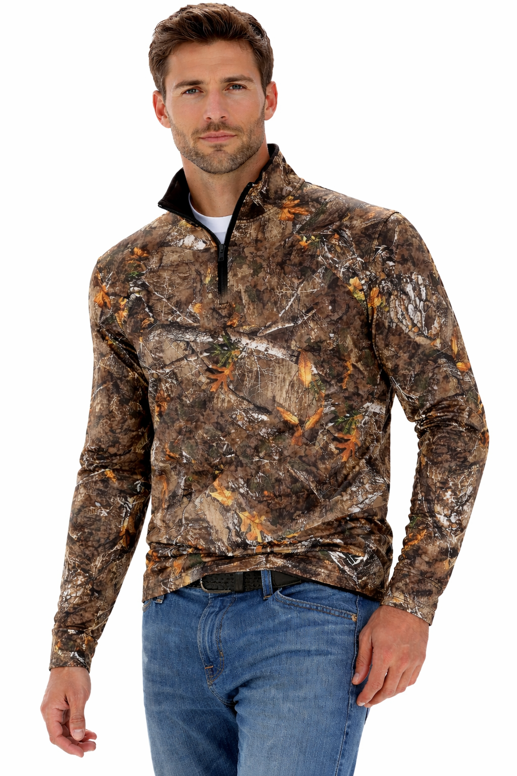 RF Wear Quarter Zip Tree Camo Top - Brown – RFwear
