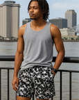 RF Wear Men's Skull Shorts - Black/White - Model Front View