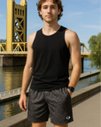 RF Wear Men's Snakeskin Shorts - Black - Model Front View